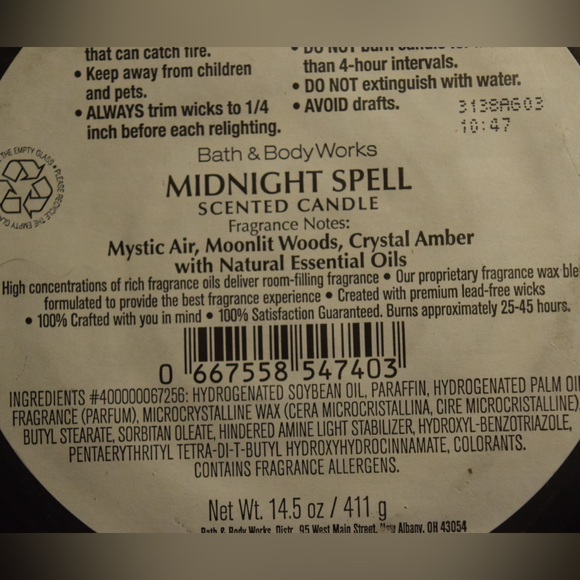 🪄🐍Midnight Spell Bath & Body Works 3-Wick Candle - Picture 3 of 3